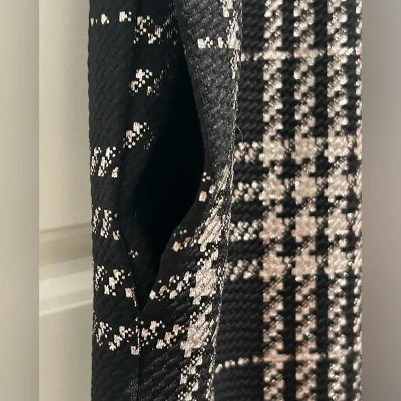 NY&CO Palazzo Pant Black Plaid Metallic 7th Avenue - Picture 2 of 15